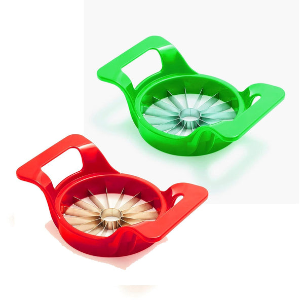 Apple Cutter | Manual Slicer with 8 Blades and Handle (Green) 2pcs