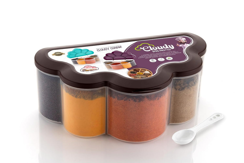 Plastic 6 In 1 Masala Box for Kitchen,Spice Boxes for Kitchen,Transparent 6 Compartment