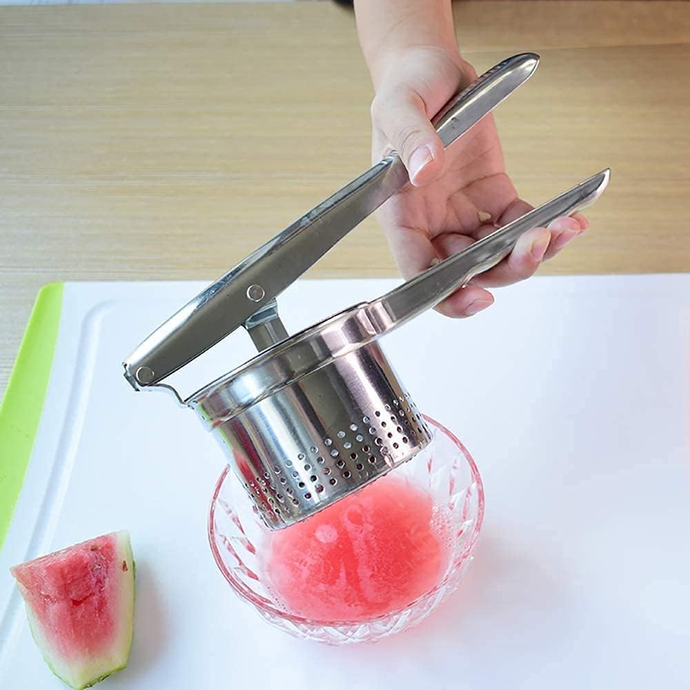 Stainless Steel Potato Ricer & Fruit Juicer - Heavy Duty Hand Press Masher