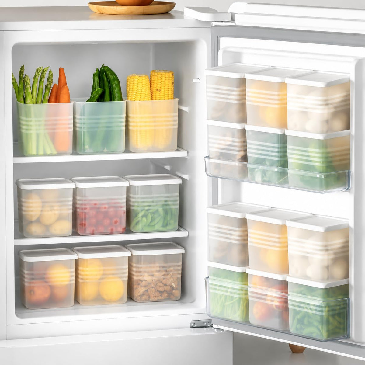 Fridge Storage Boxes (Pack of 6) Freezer & Refrigerator Organizer Containers Kitchen