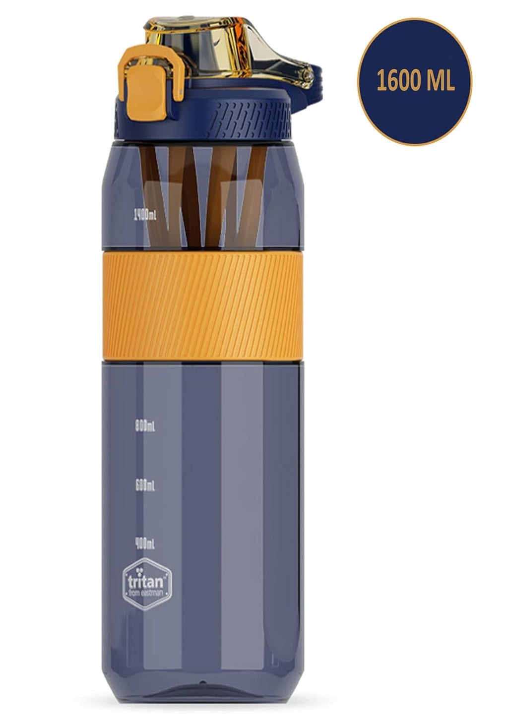 1600 ml Water Bottle with Straw and Fruit Infuser, Blue
