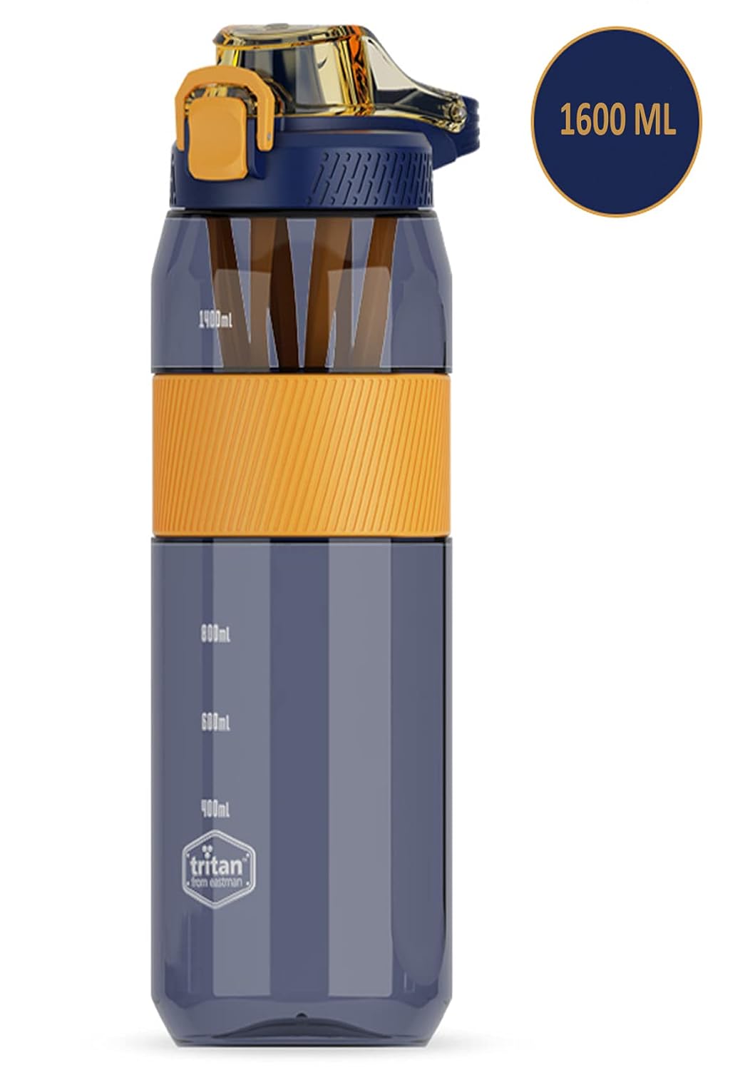 1600 ml Water Bottle with Straw and Fruit Infuser, Blue
