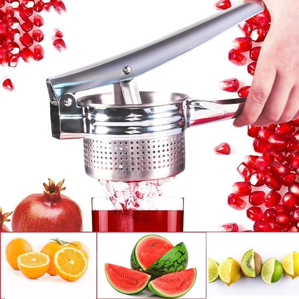 Stainless Steel Potato Ricer & Fruit Juicer - Heavy Duty Hand Press Masher
