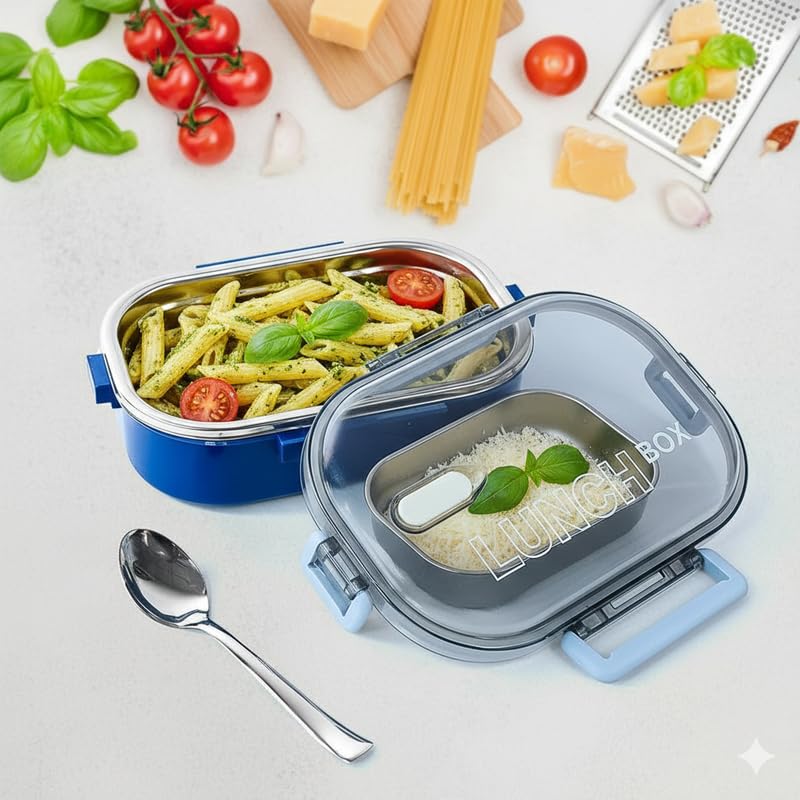 Leakproof Stainless Steel Lunch Box with Compartments & Locking Lid – BPA Free