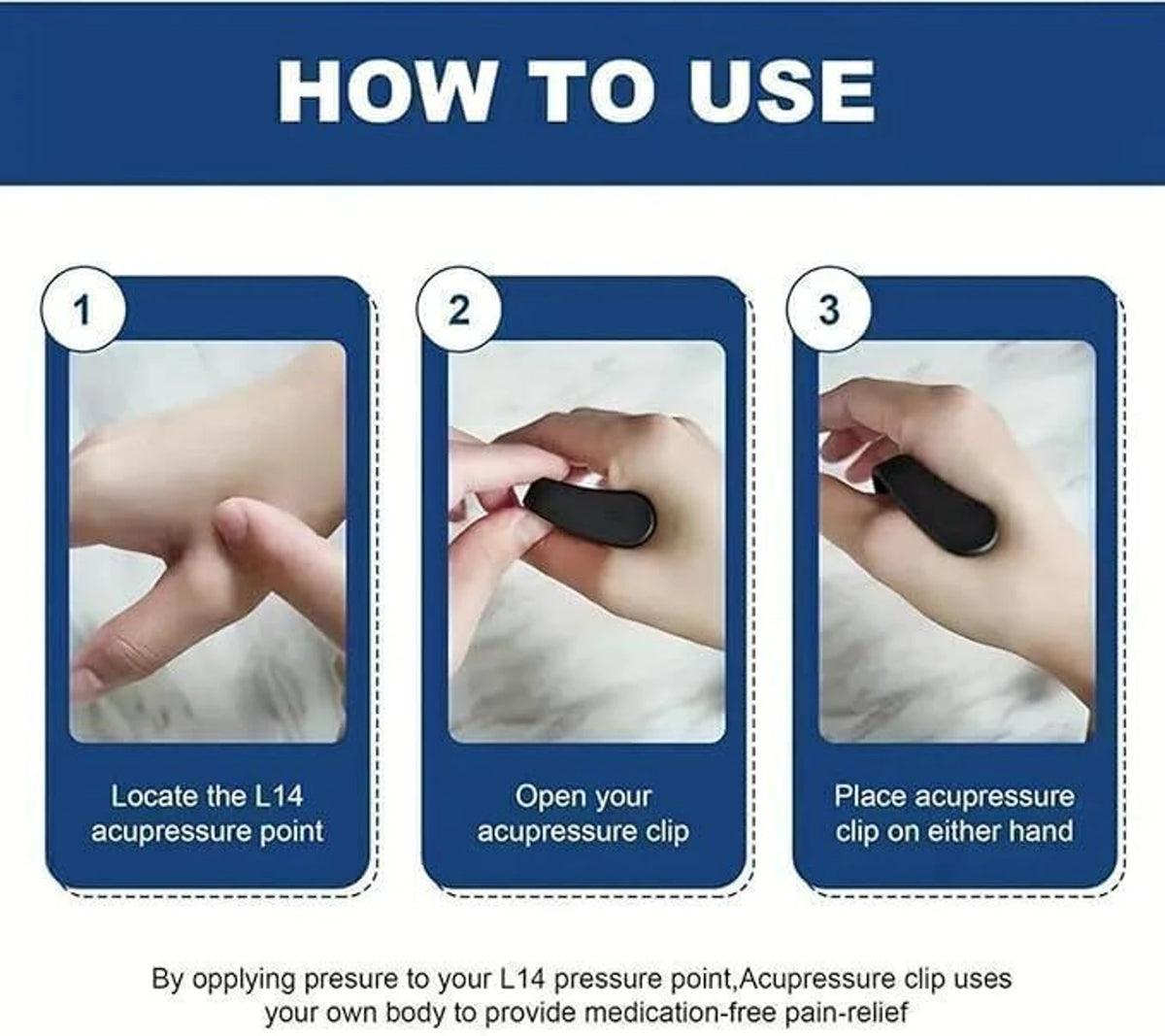 Sugar Control LI4 Acupressure Point Clip Supporting Acupressure Relaxation Bp Monitor Adapter