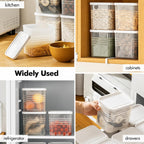 Fridge Storage Boxes (Pack of 6) Freezer & Refrigerator Organizer Containers Kitchen