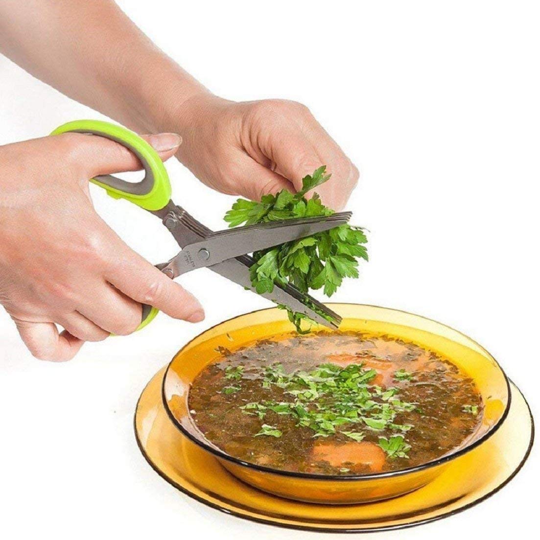 Multi-Functional 5-Layer Stainless Steel Kitchen Scissors | Herb & Vegetable Cutter
