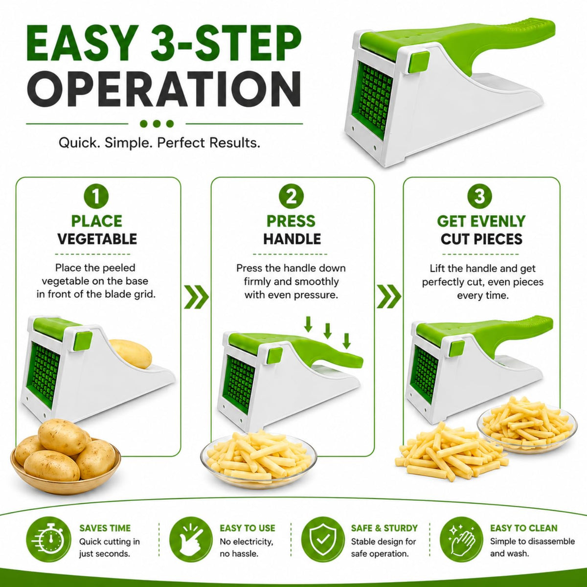 Chopper Potato Chipser French Fries Chips Maker Machine Vegetable Slicer