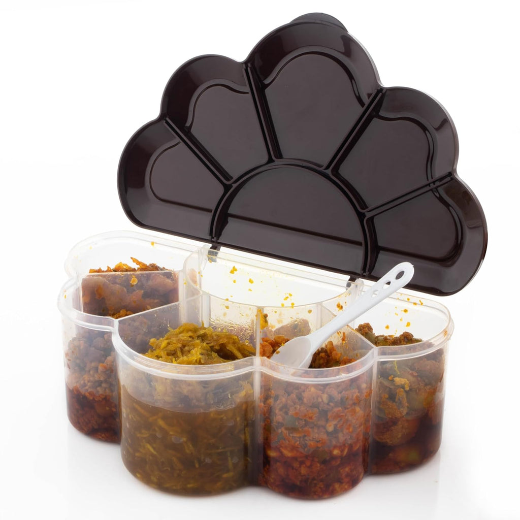 Plastic 6 In 1 Masala Box for Kitchen,Spice Boxes for Kitchen,Transparent 6 Compartment