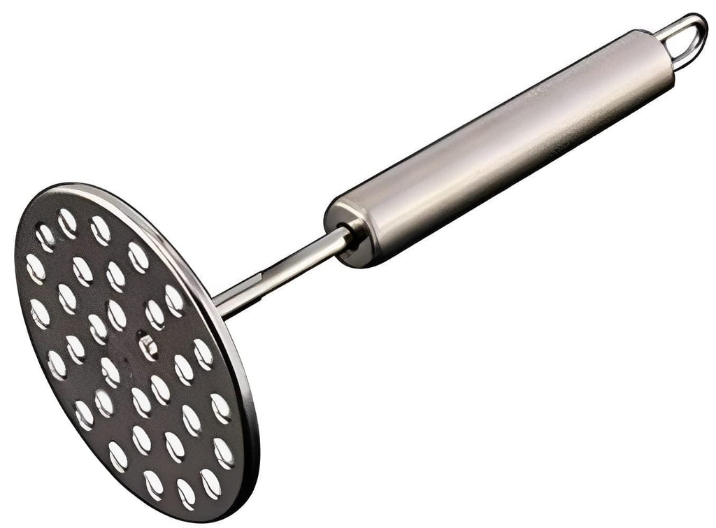 Stainless Steel Potato Masher for Kitchen Pav Bhaji Masher with Round Perforated Plate