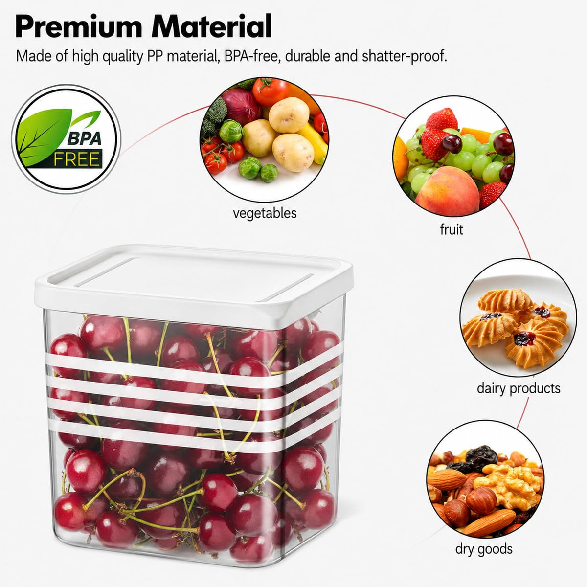 Fridge Storage Boxes (Pack of 6) Freezer & Refrigerator Organizer Containers Kitchen