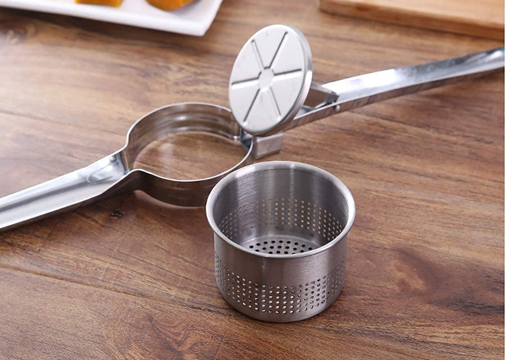 Stainless Steel Potato Ricer & Fruit Juicer - Heavy Duty Hand Press Masher